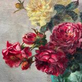 Tableau HST "Bouquet de fleurs" signé F.F. Fauconnier (XIX°-XX°) + cadre