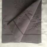 Ancient sheet in linen and cotton dyed in blueberry