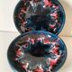 3 glazed ceramic deep plates – 1960s/70s