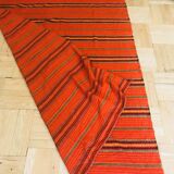 Beautiful Polish Folk Rug, Bedspread From The 1960s, Natural Wool.