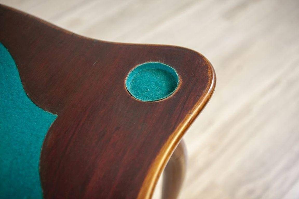 19th-Century Mahogany Wood & Veneer Console Table, 1890s
