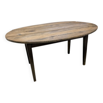 Oval farmhouse table with drop leaves