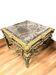 Large Square Louis XV Style Table in Carved Gilded Beech and Brown Marble