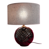 Lampe 70s boule ceram avec liseret h42x35 elec ok verifier