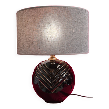70s ceramic ball lamp with edging h42x35 elec ok check