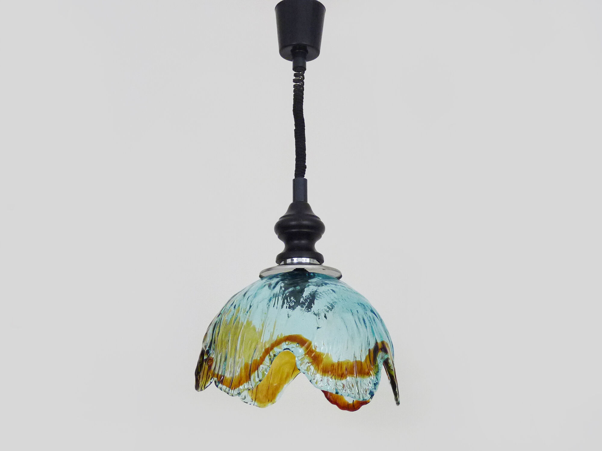 Vintage hanging lamp in blown Murano glass. 70s