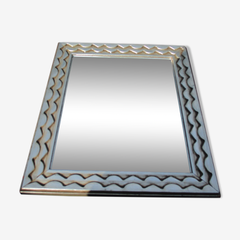 Mirror framing silver carved wood