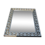 Mirror framing silver carved wood