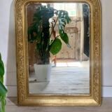 Louis philippe golden fireplace mirror with floral pattern
