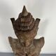 Grande statuette de kinaree, adorant, devi en bois sculpté. Thailande