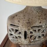 Openwork ceramic lamp inspired by Capron signed