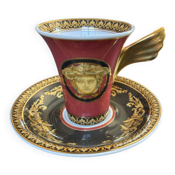 High cup + saucer Versace Medusa red - Rosenthal Ikarus - new