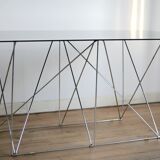 Max Sauze's "Dining Table" steel and glass, France, circa 1970
