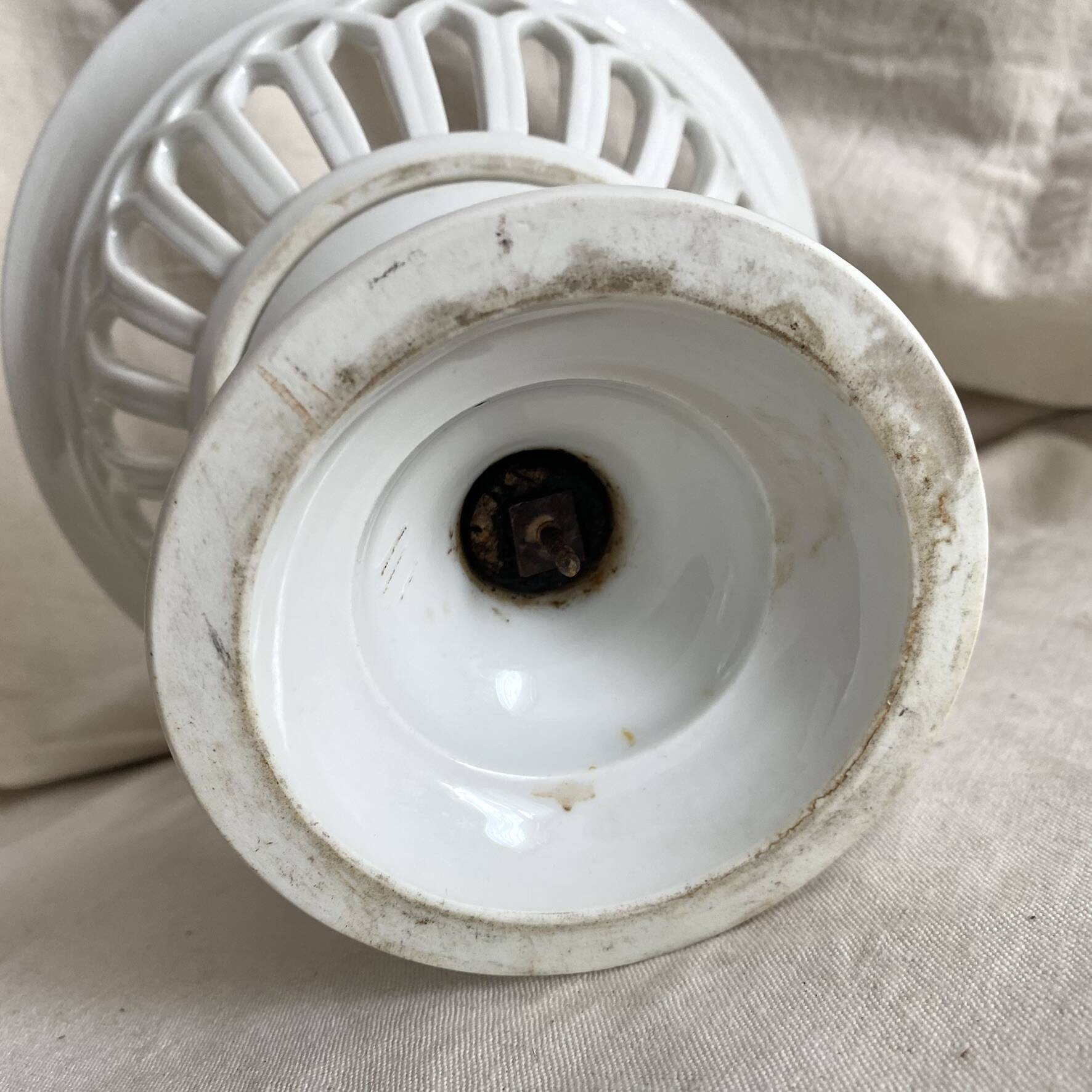 Antique pierced porcelain bowl from the 19th century.