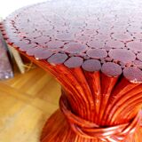Maugrion Roche Bobois prestige rattan table 1980