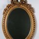 Oval mirror with antique Louis XVI style frame, original gilded stucco wood, 58x40 cm