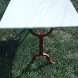 Marble and cast iron bistro table