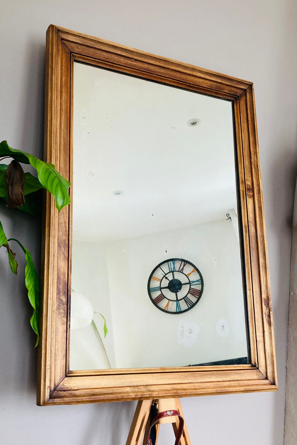 Large 19th century wall mirror in solid wood (available)