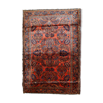 Handmade antique Persian Sarouk rug 4 ' x 6.4 ' (122cmx195cm) 1920s, 1B790