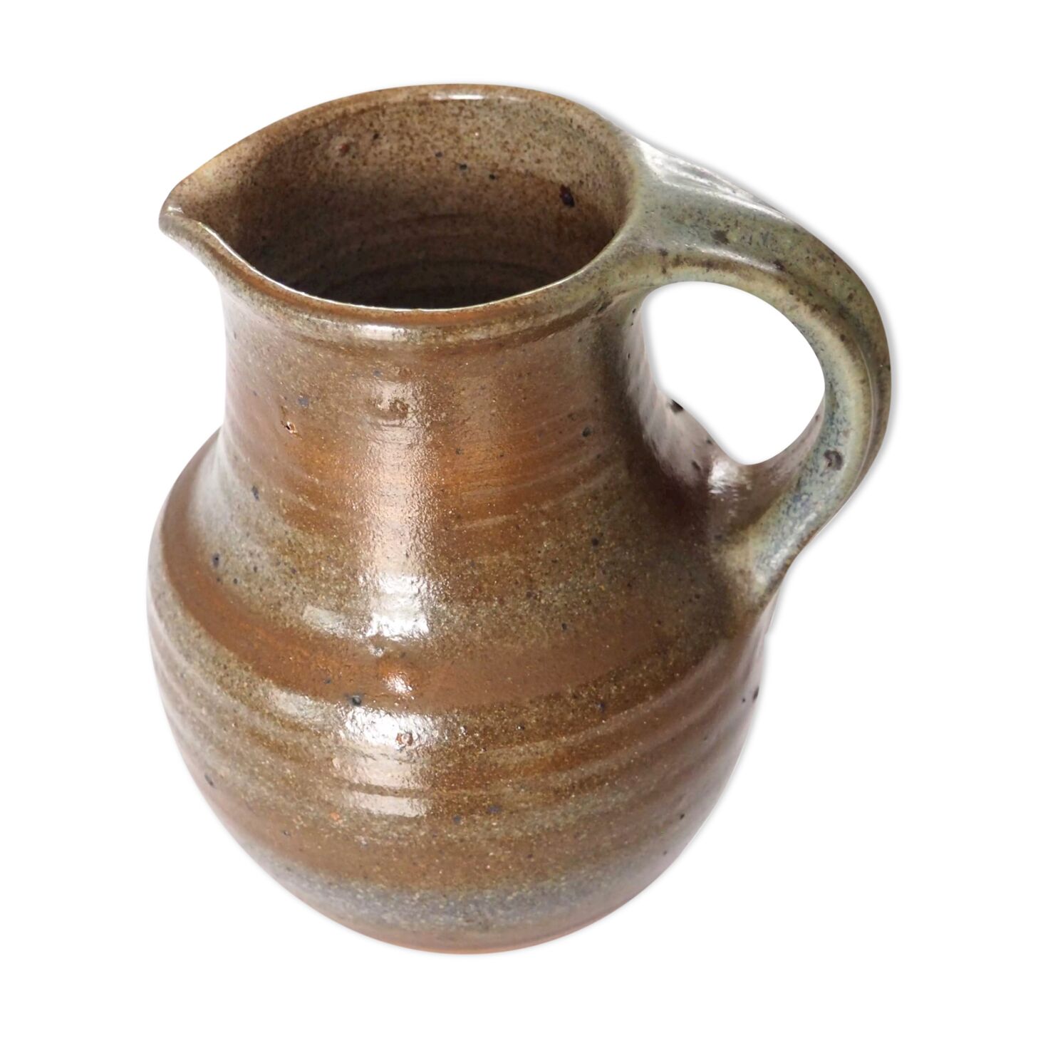 Signed stoneware pitcher