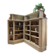 Antique corner oak workshop furniture – bookshelf / display cabinet