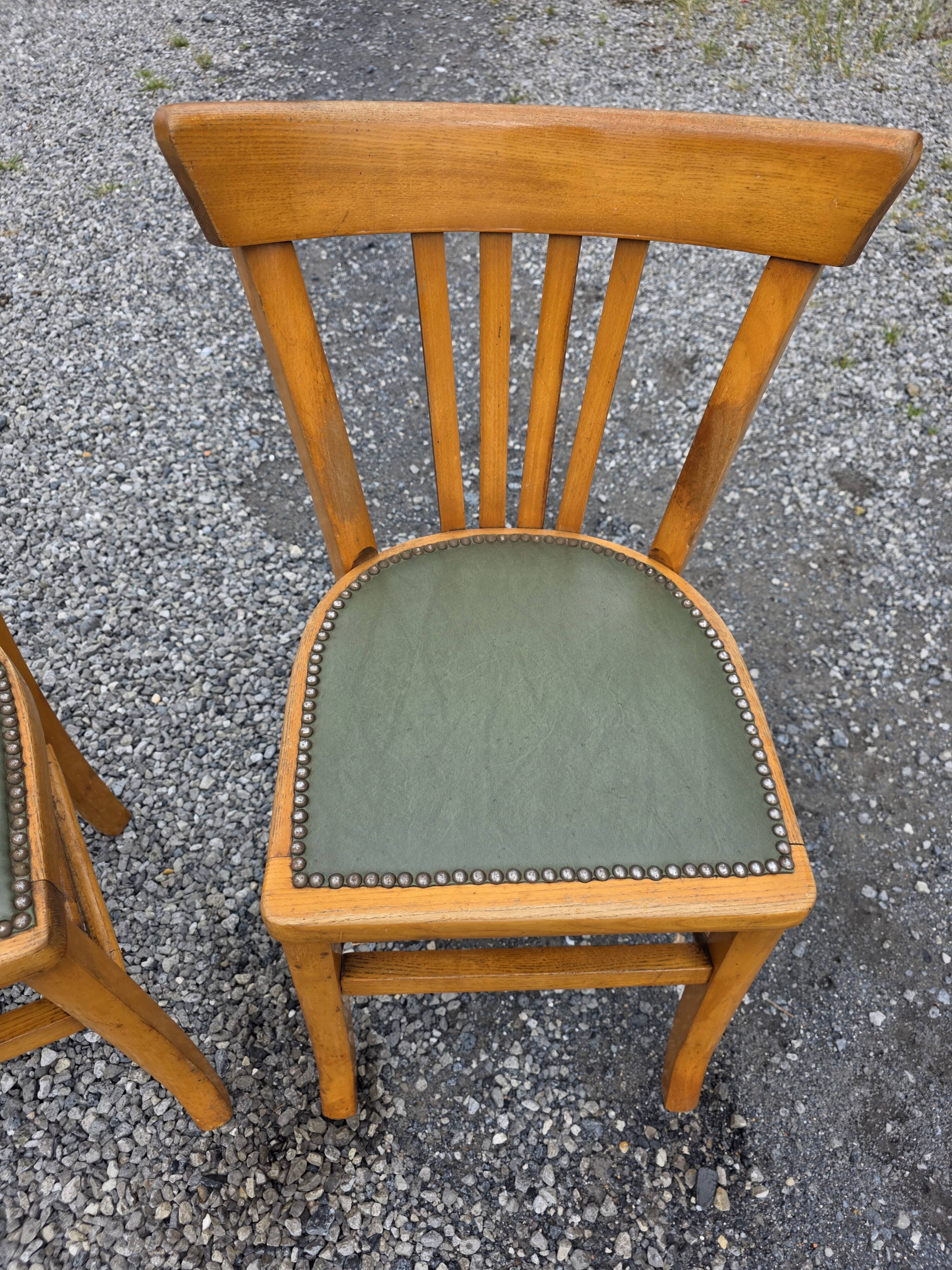 6 bistro chairs in solid oak, 1920s