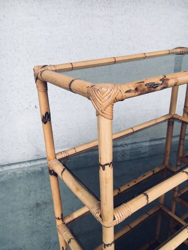 Boho Style Design Bamboo Shelving Units, Italy, 1960s, Set of 2