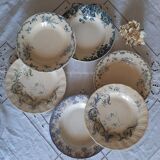 Assiettes creuses anciennes dépareillées en faïence terre de fer