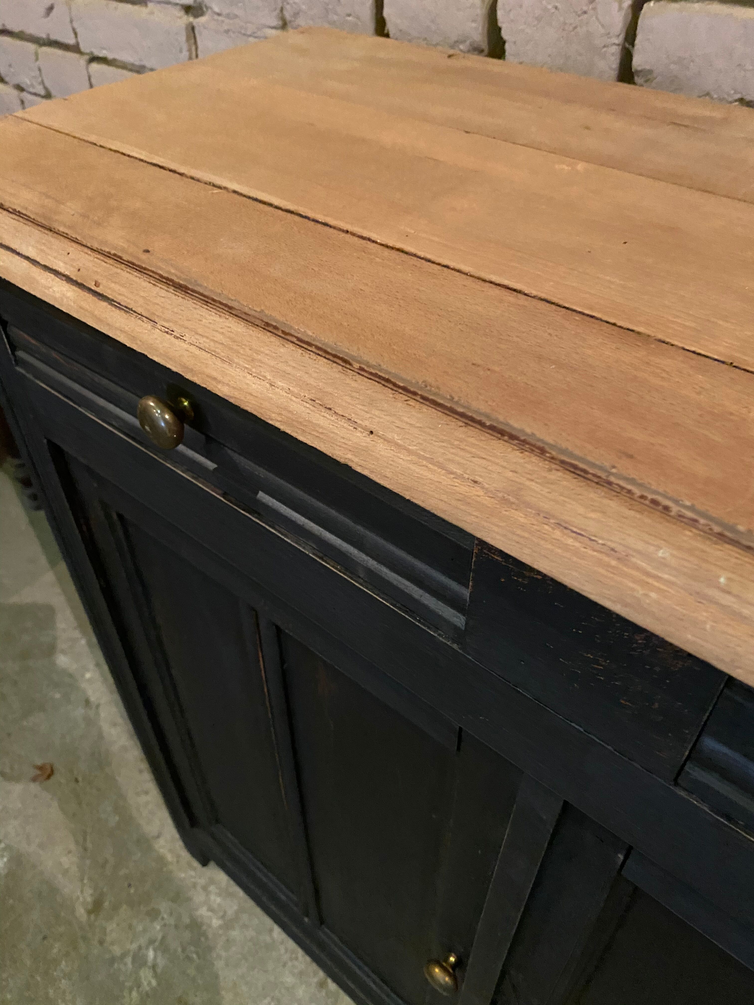 Vintage Parisian black patinated buffet