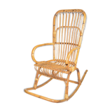 Rattan rocking chair Denmark, 1970s, Scandinavian style