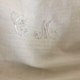 Winegrower's tablecloth, embroidered bedding and monogram