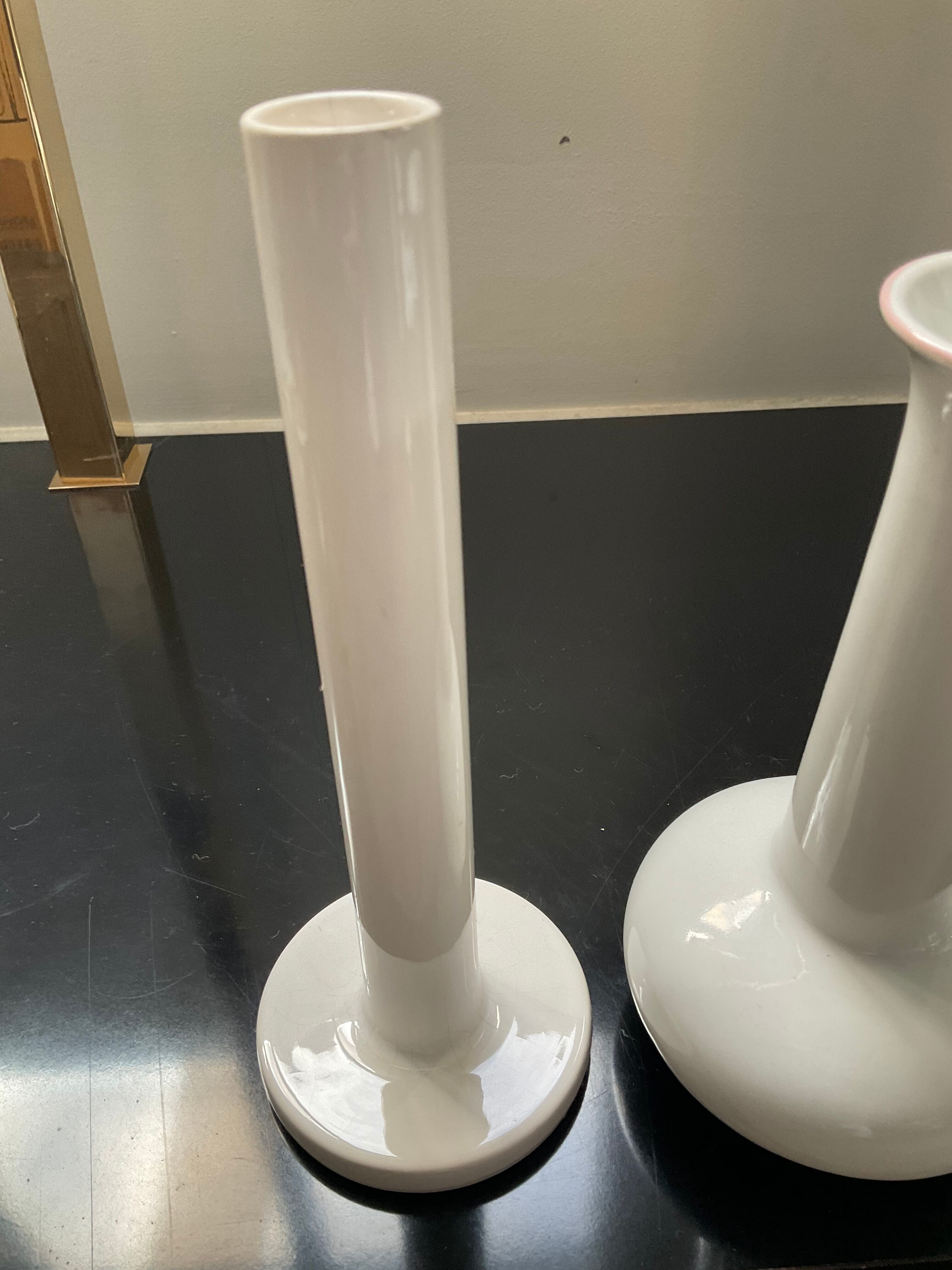 Trio de vases soliflores en céramique émaillée Germany