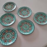 Set of 6 ceramic dinner plates signed Robert Picault