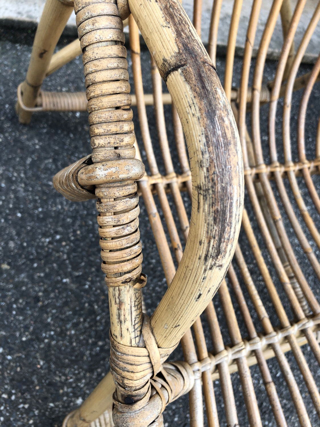 Fauteuil rotin vintage, 1960