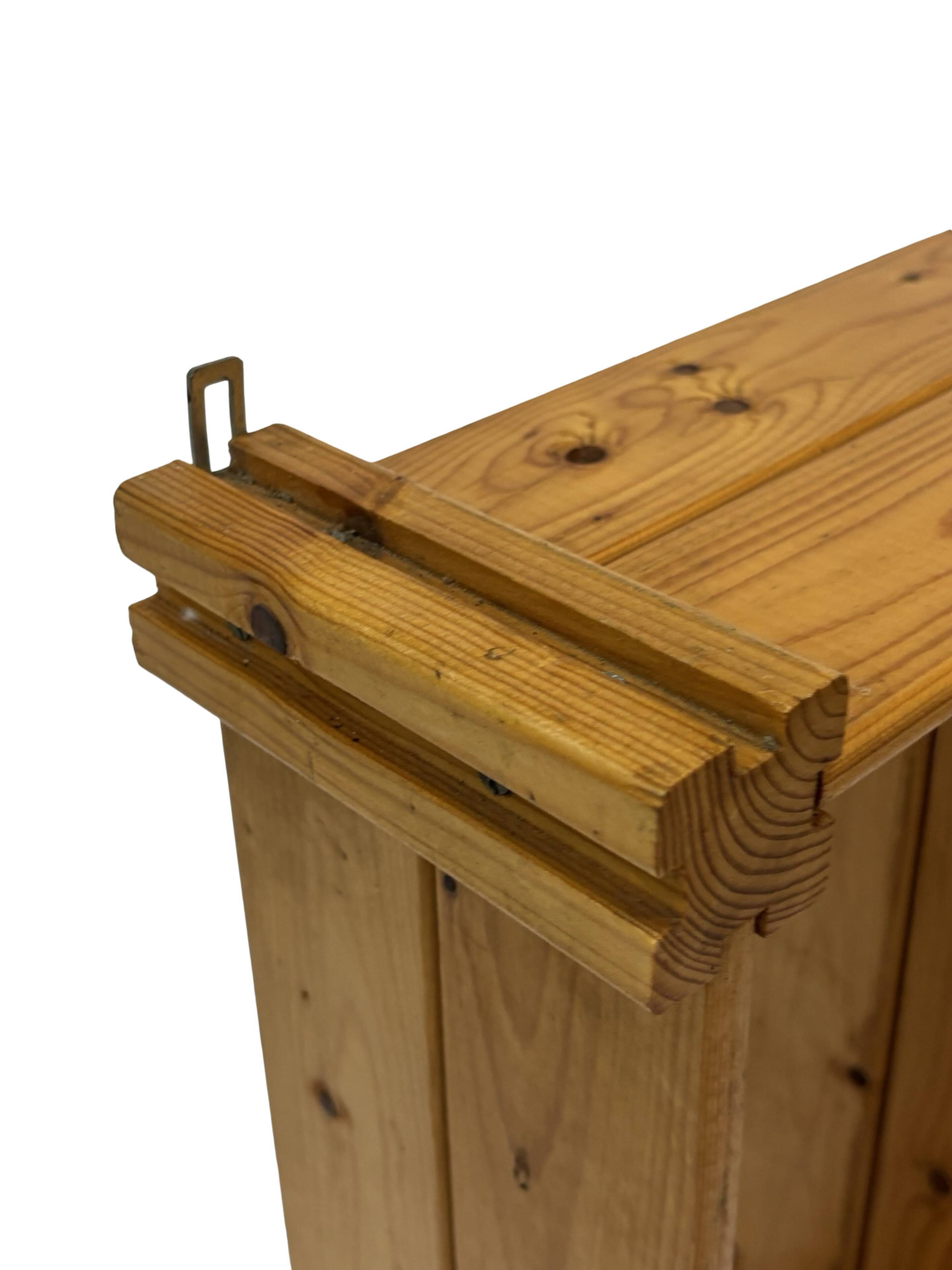 Vintage Wall shelf rack Pinewood wood 70s design