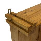 Vintage Wall shelf rack Pinewood wood 70s design