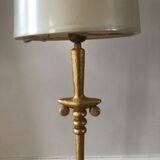 Fondica & nicolas de wael modernist lamp in gilt bronze signed