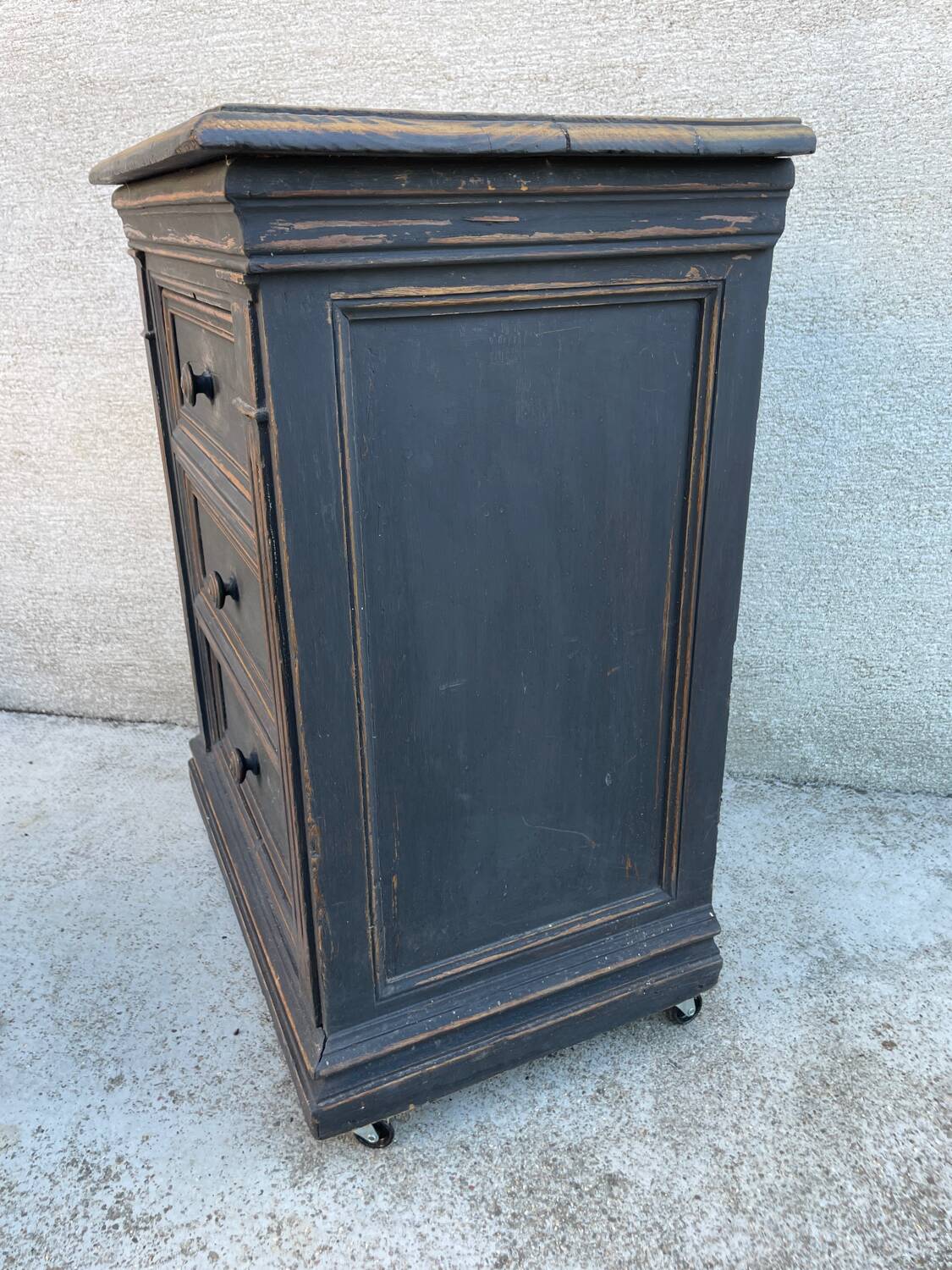 Small occasional console bedside cabinet in old Napoleon oak