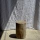 Small side table in white, grey, beige petrified wood H28 D18 - 3330