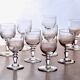 Antique 19th century mouth-blown glasses with gadroon carving