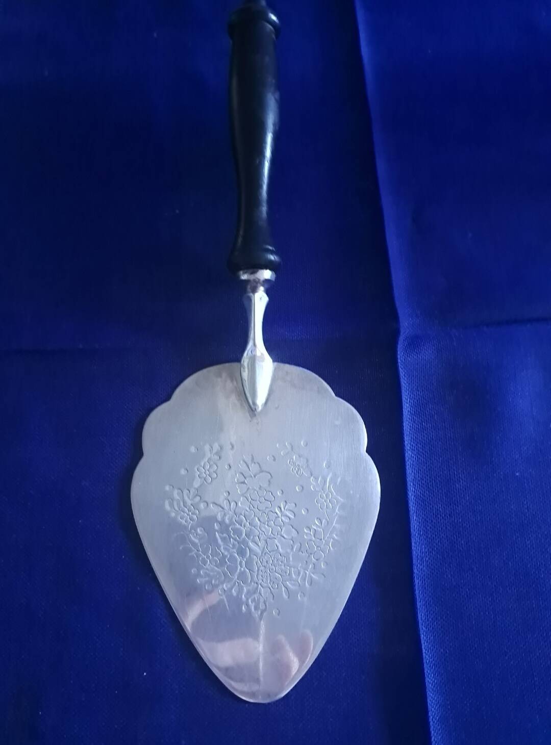 Silver metal cake shovel