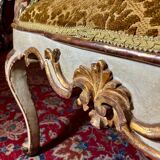 Antique Italian Baroque Louis XIV Lacquered and Parcel Gilt Sofa, 1600s