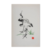 Mokuchu URUSHIBARA: Japanese print, The Herons (White), Signed woodblock print.