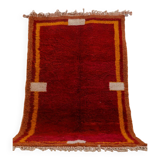 Minimalist burgundy cherry red shaggy berber rug