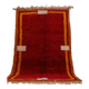 Minimalist burgundy cherry red shaggy berber rug