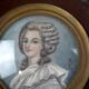 Framed 19th-century miniature gouache portrait of an aristocratic woman