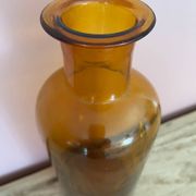 Amber glass vase bottle