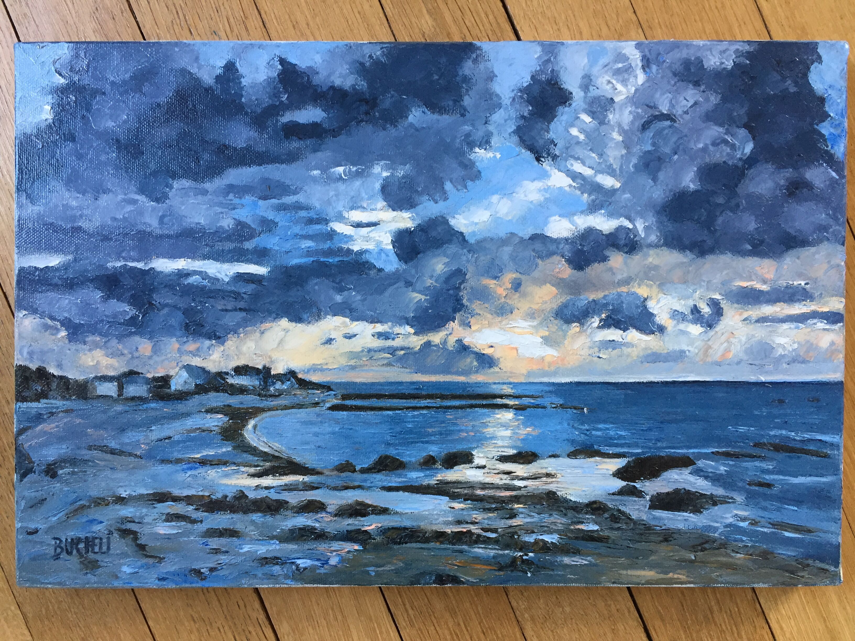 Tableau bord de mer Bretagne Peinture huile sur toile