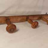 Wall coat rack 6 wooden hooks 1900s