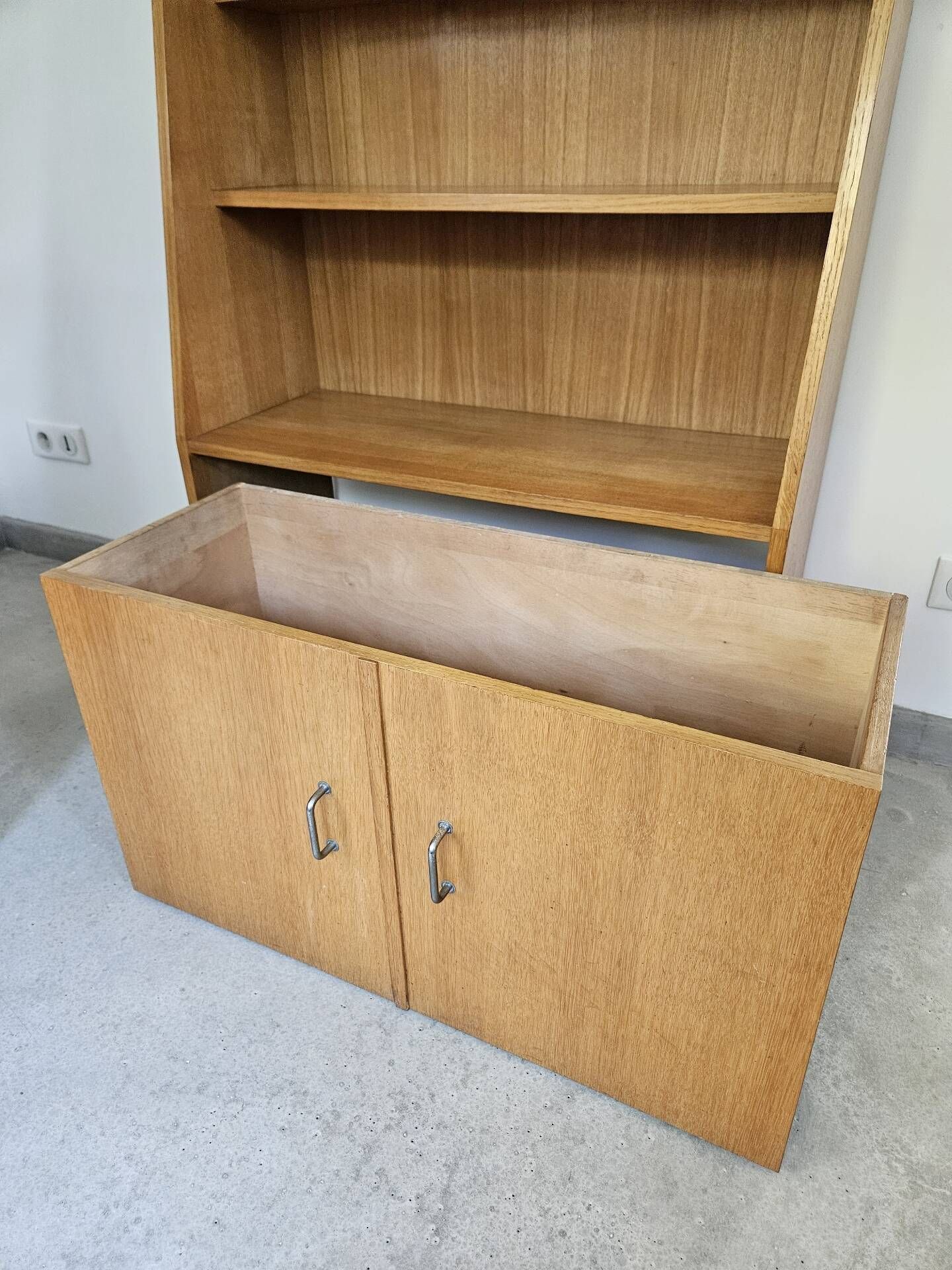 Bibus library chest wooden golden oak vintage 50s 60s 70s